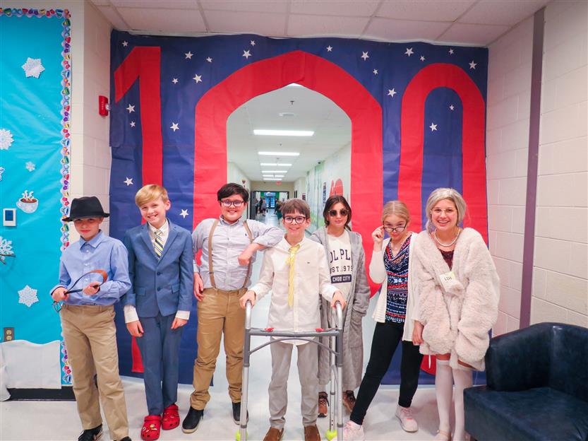 Students celebrate the 100th day of school